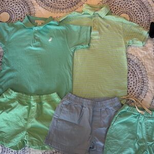 Mixed Pastel Boys' Polo & Shorts Bundle - Mint, Light Green, Light Blue